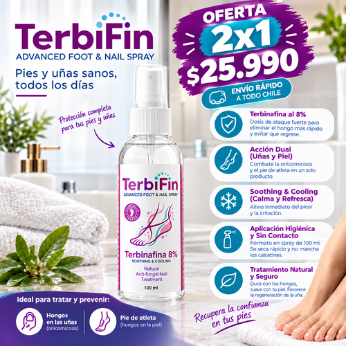 TerbiFin™ - Spray Anti-Hongos Pies y Uñas (Oferta 2x1)