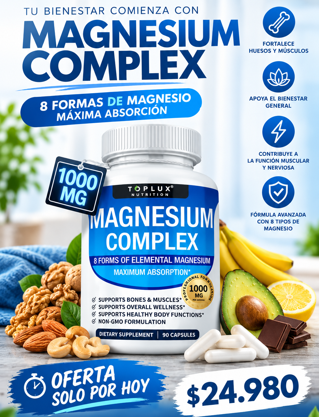 Magnesio Complex 8 en 1 - 1000 mg