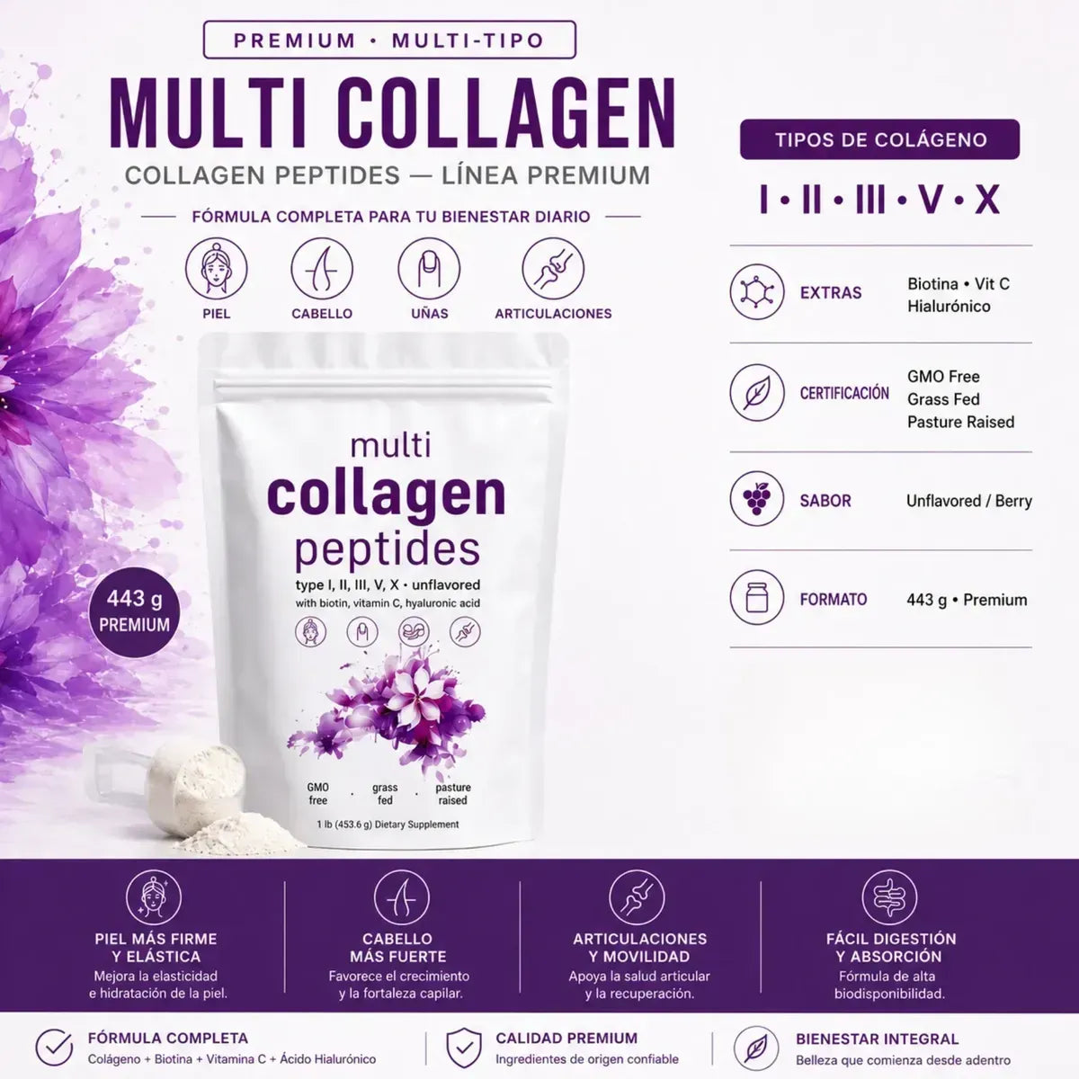 Multi Collagen Peptides™ - Complejo Multi-Colágenos